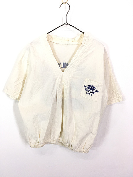 特価 Vネック ビール コロナ Extra Corona 70s 古着 レディース 半袖 古着 L位 ジャケット サック プルオーバー Lサイズ 特価 Vネック ビール コロナ Extra Corona 70s 古着 レディース 半袖 古着 L位 ジャケット サック プルオーバー Lサイズ