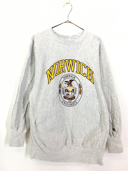 古着 90s USA製 Champion Reverse Weave 「NORWICH」 2段 カレッジ リバース スウェット XL 古着_画像1