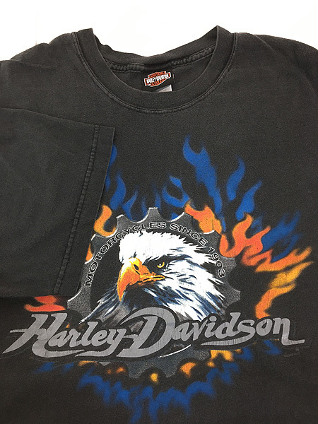 古着 00s USA製 HARLEY DAVIDSON イーグル ファイヤー パイレーツ Tシャツ XL 古着_画像4