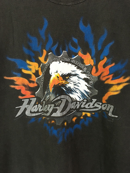 古着 00s USA製 HARLEY DAVIDSON イーグル ファイヤー パイレーツ Tシャツ XL 古着_画像2