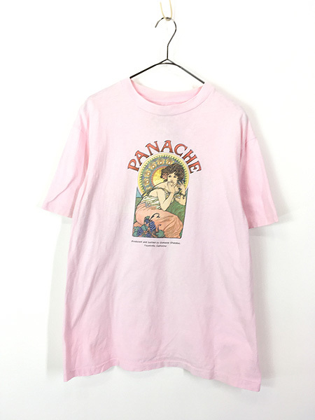 レディース 古着 80s USA製 PANACHE アルフォンシス ミュシャ 芸術 グラフィック アート Tシャツ L 古着