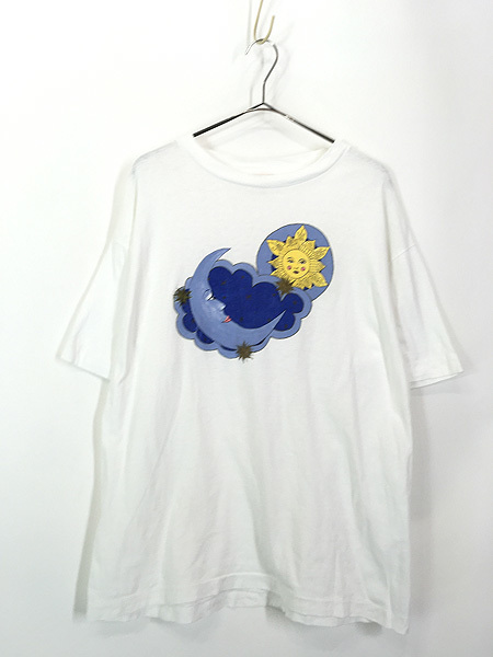 古着 90s Sun & Moon 太陽 月 アート Tシャツ L 古着_画像1