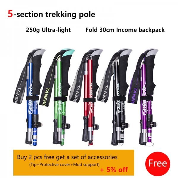  folding type . carrying possibility trekking paul (pole) walking seniours flexible type going out bag easy mountain climbing 1 pcs [Green 30cm]