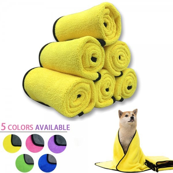 犬 猫 タオル 柔らかい 繊維 吸収性 タオル 手洗い アクセサリー 1枚 【pink】【140X70cm】_画像4