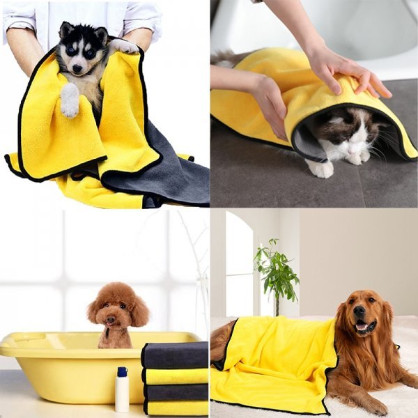 dog cat towel soft fiber suction . towel lavatory accessory 1 sheets [green][100x50cm]