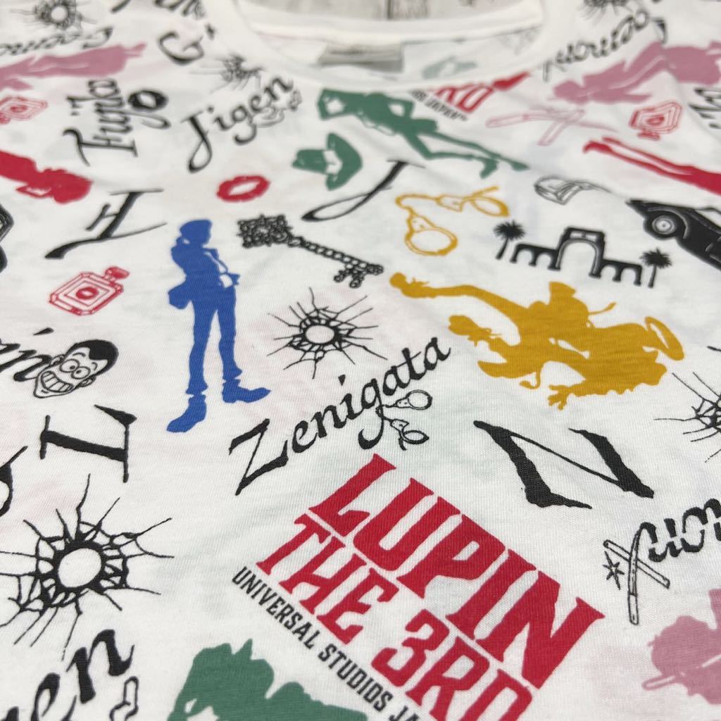 UNIVERSAL STUDIOS JAPAN x LUPIN THE 3rd USJ ルパン三世 総柄 柄シャツ 半袖Tシャツ_画像3
