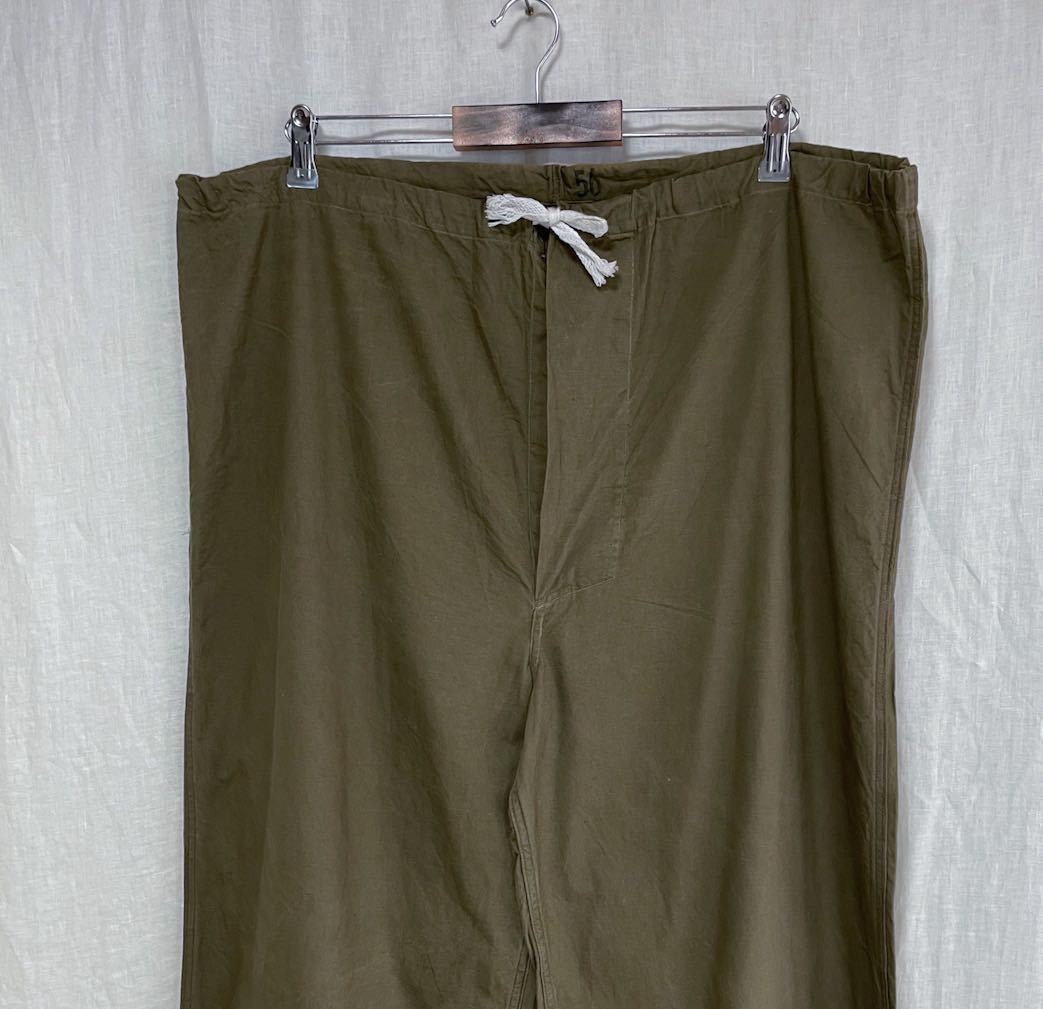 良品 ベルギー軍 薄手コットン スリーピングパンツ 56 ワイドパンツ 裏