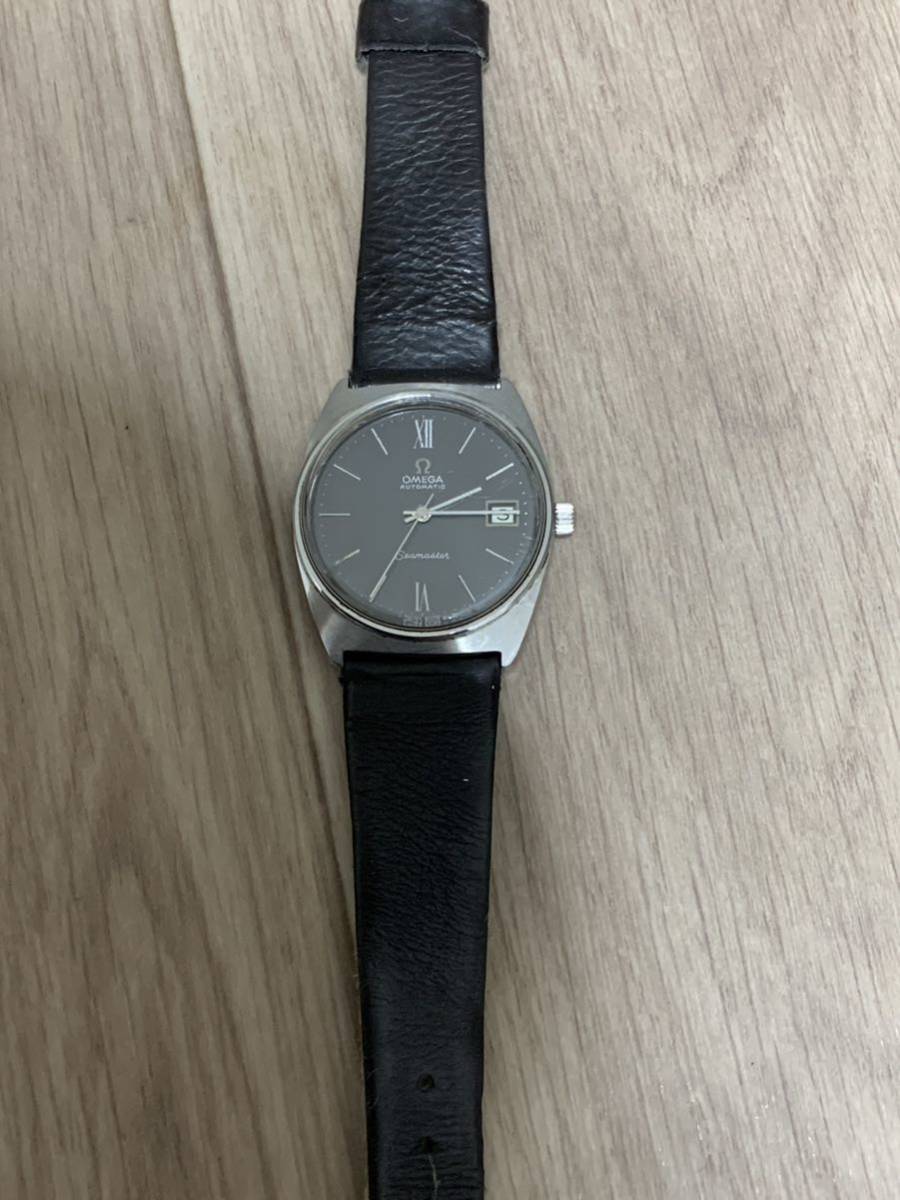 OMEGA Seamaster 黒文字盤 自動巻き 稼働品 メンズ腕時計