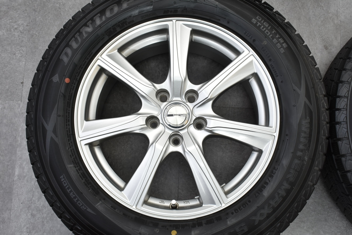 【程度良好品】PRD TS7 17in 7J +48 PCD114.3 ダンロップ ウインターマックス SJ8 225/65R17 エクストレイル レガシィアウトバック CX-8_画像3