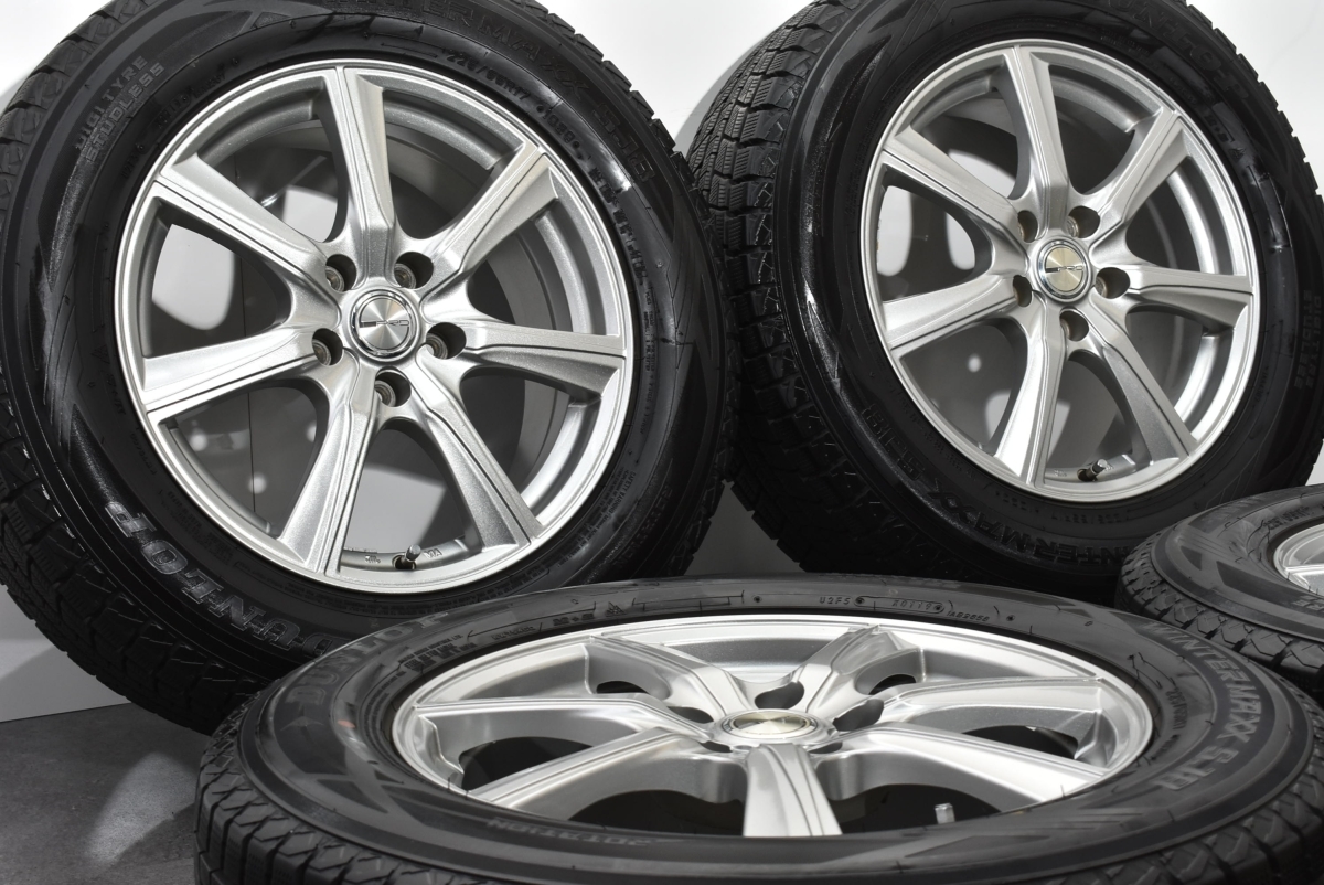 【程度良好品】PRD TS7 17in 7J +48 PCD114.3 ダンロップ ウインターマックス SJ8 225/65R17 エクストレイル レガシィアウトバック CX-8_画像2