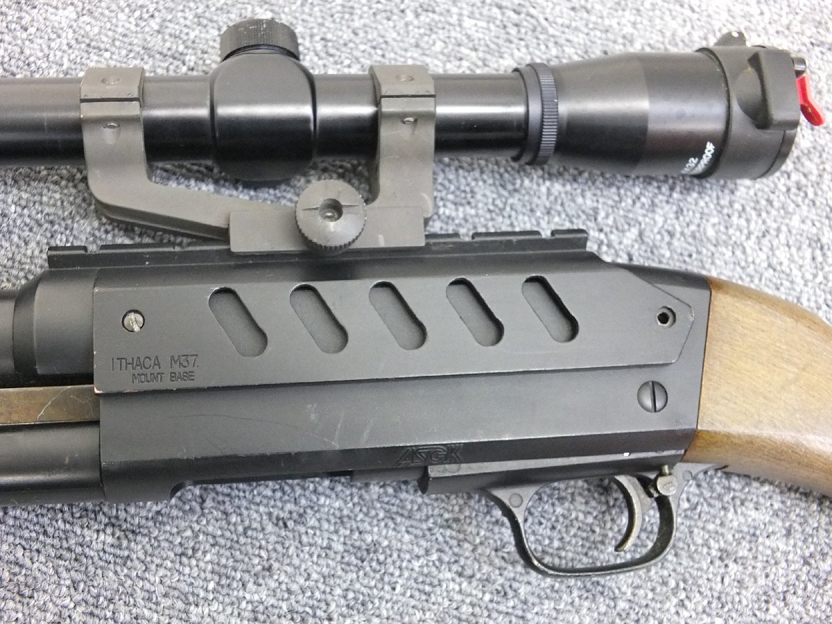 ITHACA M37/イサカ エアーコッキング ショットガン ミリタリー サバゲー ミリタリー マウントベース 4×32 スコープ付き_画像3