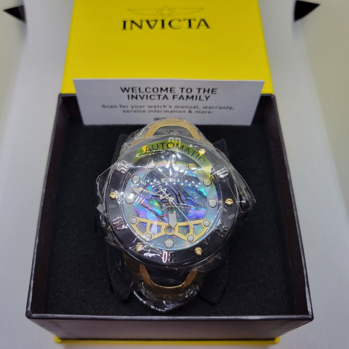 スイス製オートマチック搭載機(^_^)☆Invicta インビクタ 36390 54mm リザーブ クラーケン ゴールド×アバロン