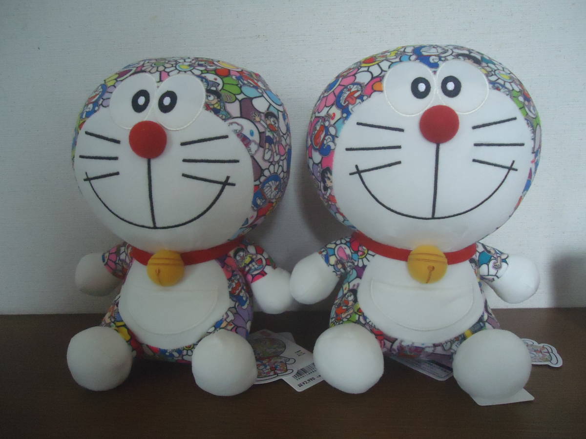 優衣庫優衣庫×Takashi Murakami Doraemon 2 Plush標記為新的 <Br> UNIQLO　ユニクロ×村上隆　ドラえもん　ぬいぐるみ　２体　タグ付き新品同様