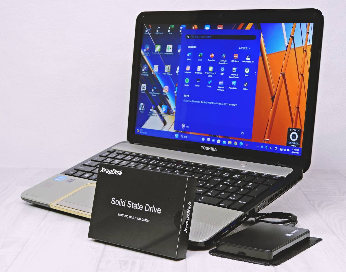 したノート ヤフオク! dynabook T552/58GK 美品 シャンパンゴー