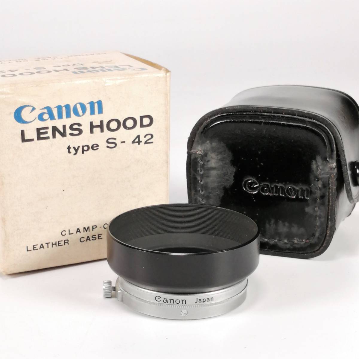 Canon LENS HOOD S-42 キヤノン メタル レンズフード 42㎜ ケース 元箱付 ②_画像1