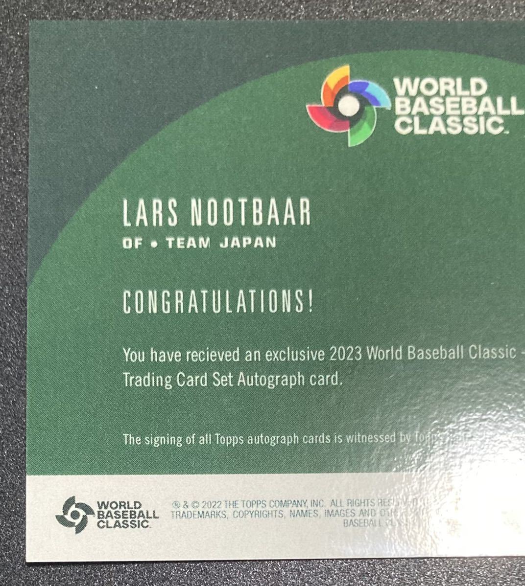 TOPPS WBC GLOBAL STARS Lars Nootbaar 侍ジャパン ラーズ