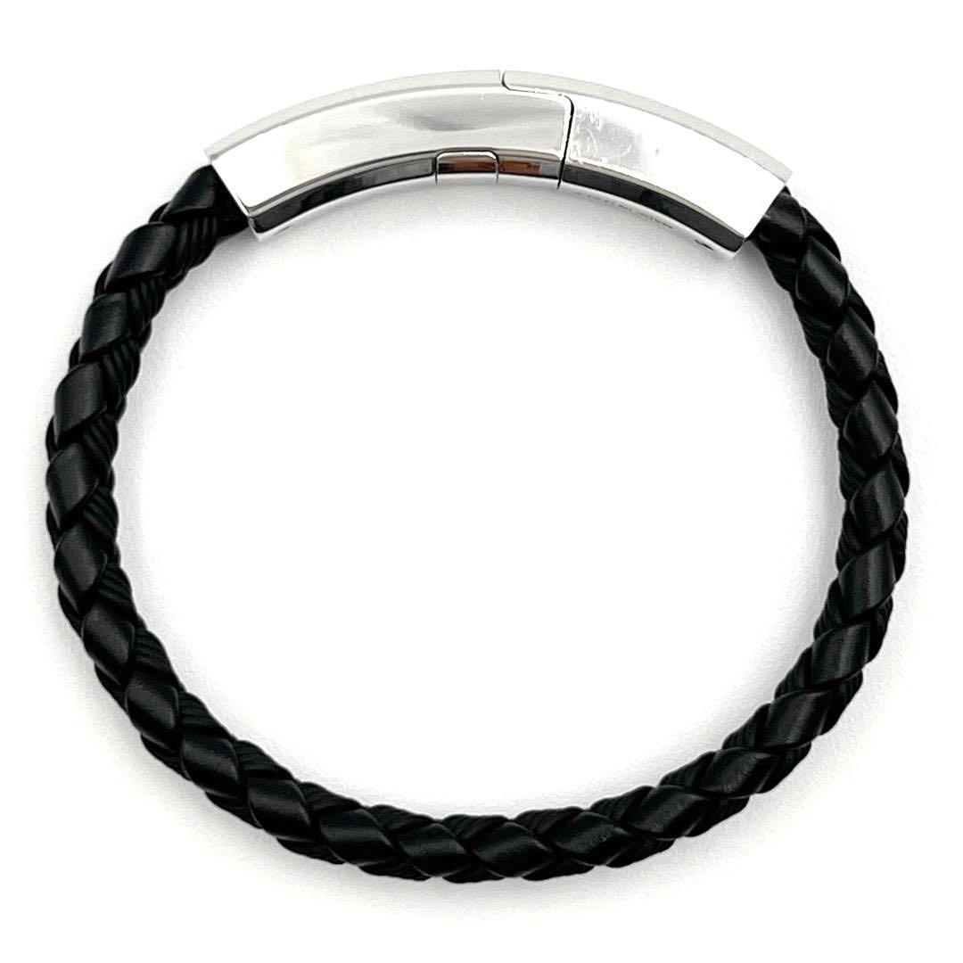 定価7.5万】BVLGARI ブルガリ マン レザー ブレスレット メンズ