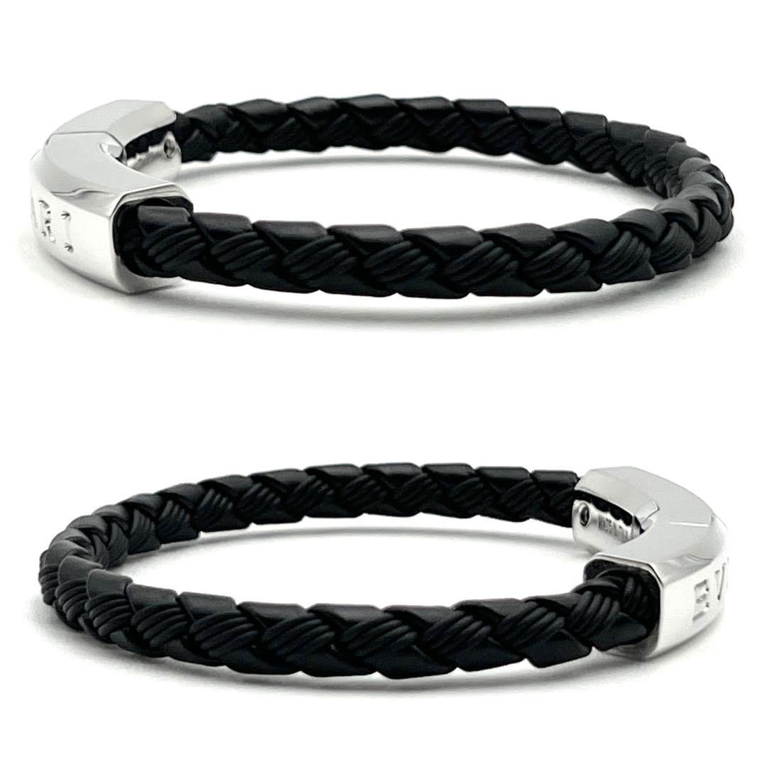 定価7.5万】BVLGARI ブルガリ マン レザー ブレスレット メンズ