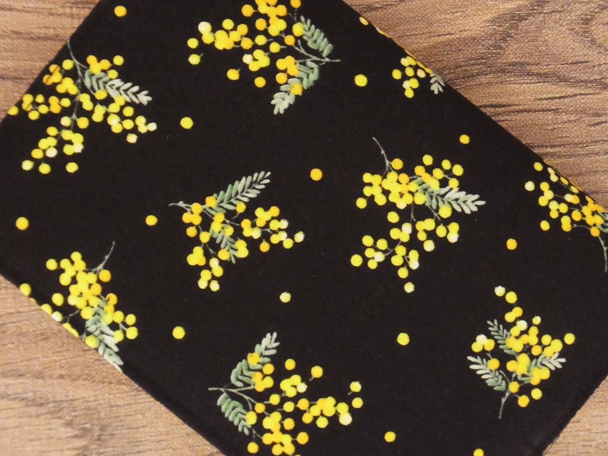 [ library book@] gum band . attaching book cover pocketbook cover *mimo The floral print flower * black 