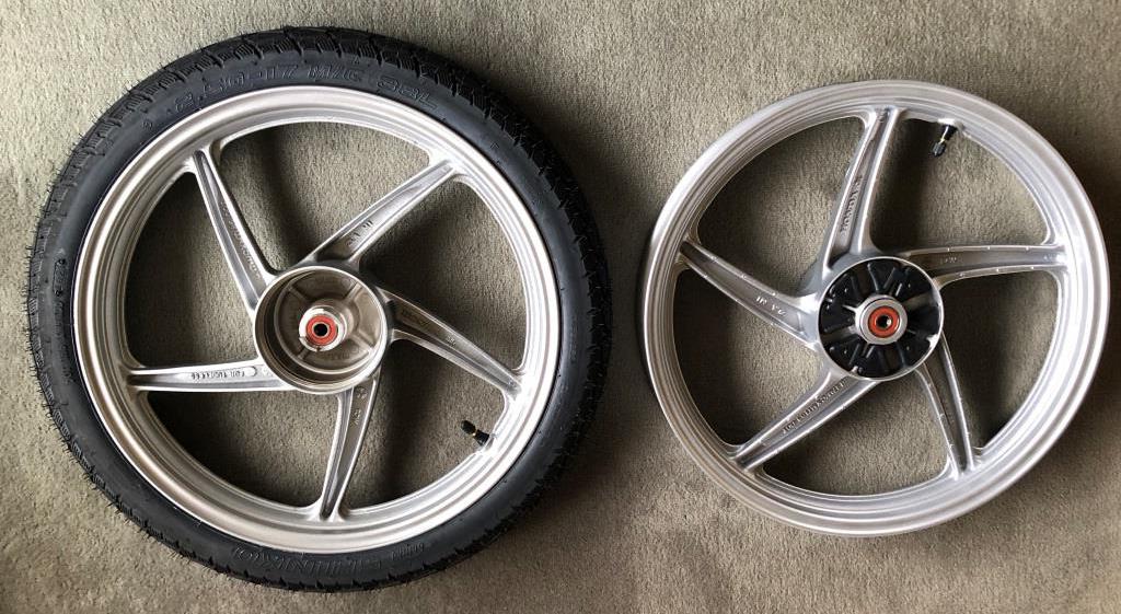スーパーカブ110 (JA10) キャストホイール前後セット 海外ホンダ スーパーカブ110 (JA10) キャストホイール前後セット 海外ホンダ