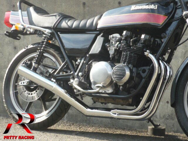 プリティー KAWASAKI Z400FX E1/E2/E3 ショート管 70π マフラー メッキ