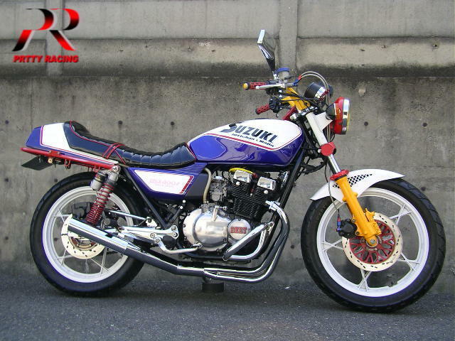 プリティー SUZUKI GSX400FS ショート管 70π メッキ マフラー_画像3