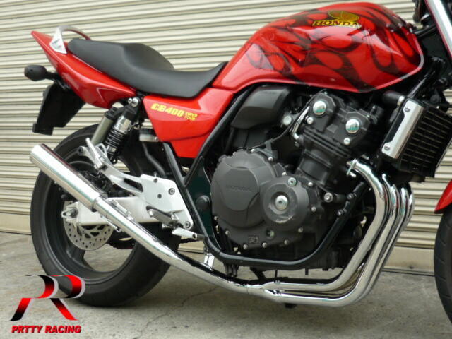 プリティー HONDA CB400SF REVO 4-1管 50.8π ALサイレンサー タイプ2 ～ メッキ マフラー_画像1