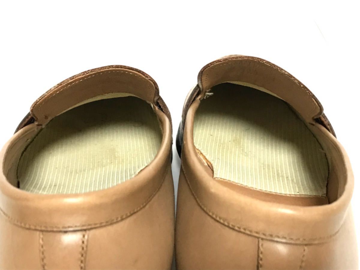 [使用回数 少 美品] REGAL 24㎝ 513R ビジネスシューズ ローファー ベージュ 高級靴 本革 メンズ フォーマル 紳士靴 送料無料の画像8