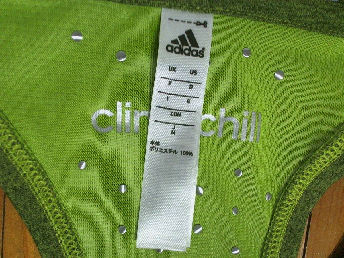 ☆アディダス【adidas CLIMACHILL】レディース ノースリーブ機能シャツ W ワークアウト クライマチルタンクトップ M 緑系 S93157 _画像5