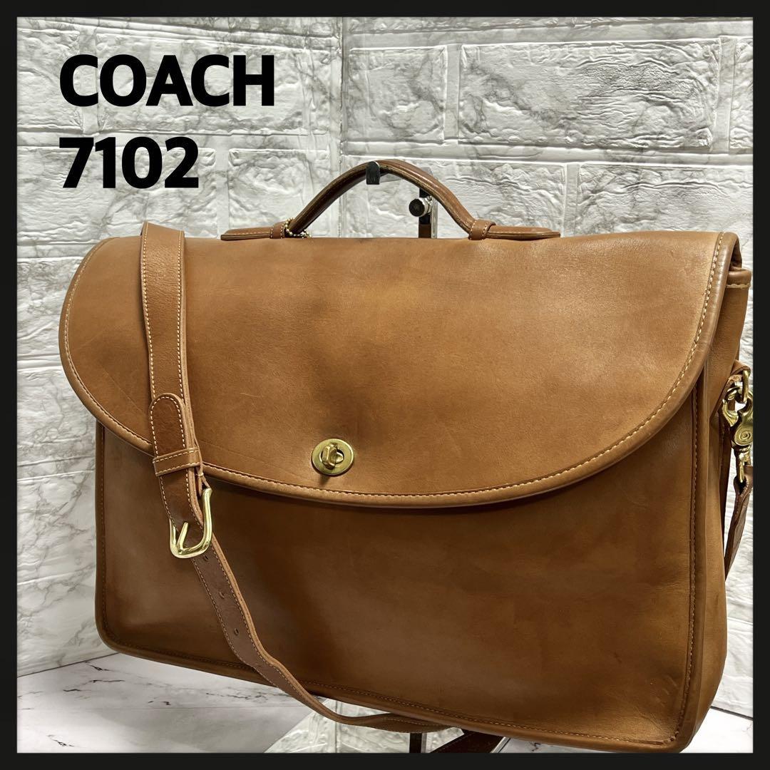 希少 COACH コーチ ビジネスバッグ 5237 グラブタンレザー 2WAY