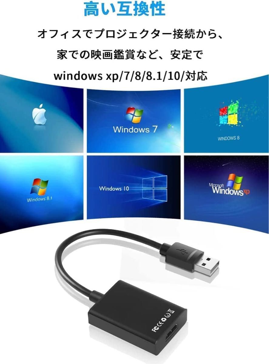 USB HDMI 変換アダプタ 5Gbps高速伝送 usb3.01080P対応