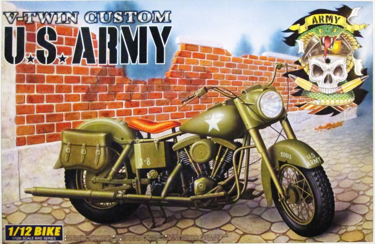 *+ Aoshima [ out of print ] 1/12 V-TWIN custom US Army specification Harley speciality magazine VIBES image girl ~ba Eve zfotsuk~ pin nap attaching 