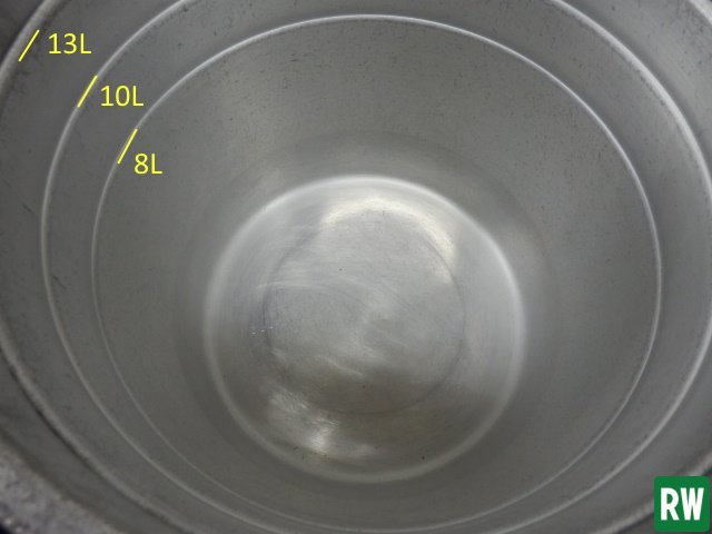 【3缶】二重食缶 10L NITCHO アルミ アルマイト？ 内径290×深さ260mm 食缶 給食 厨房用 調理場 業務用 [2]_画像6