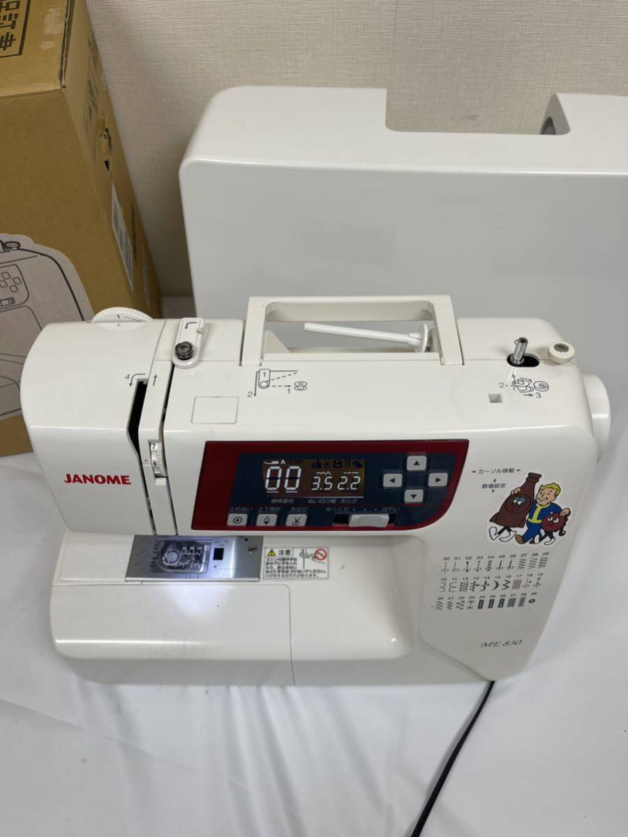 1円〜中古　JANOME ジャノメ ME830 MODEL 808型 コンピューターミシン 通電確認済み 手芸用品 未開封ワイドテーブル付き_画像2