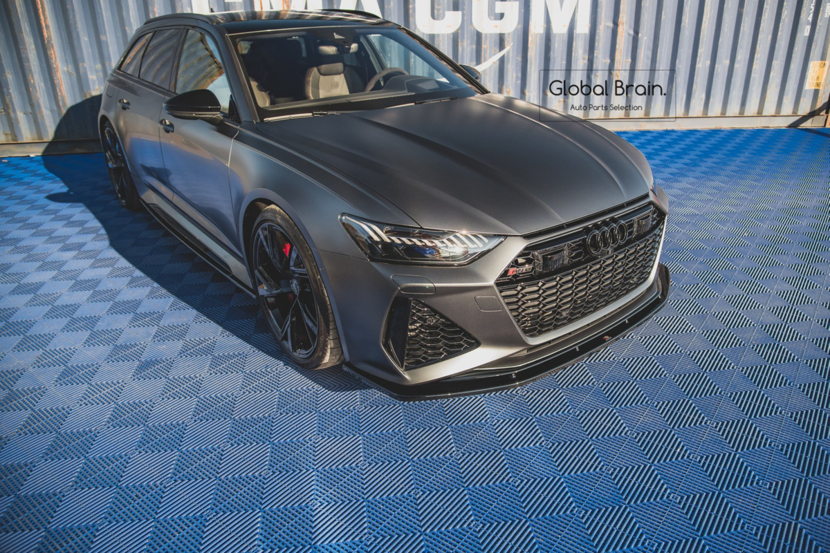 アウディ RS7 C8/ RS6 C8 フロント リップ スポイラー V2/ フロント スプリッタ― バンパー アンダー ディフューザー_画像5