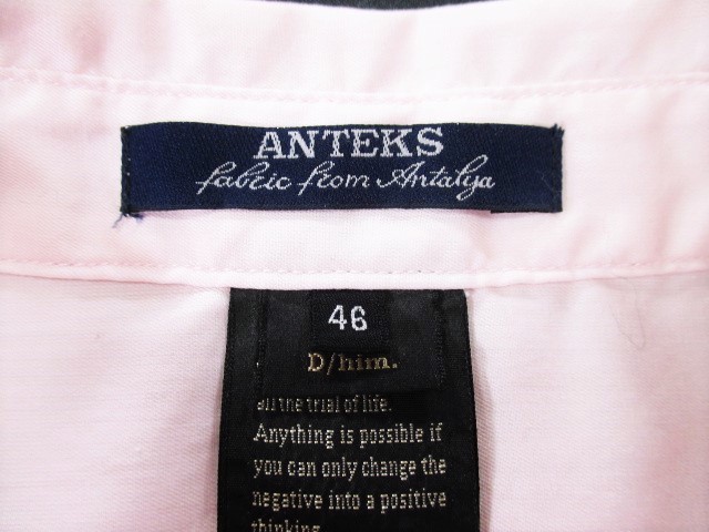  new goods * double standard closing [D/him] long sleeve ANTEKS cloth pink shirt 46 size * regular price 23100 jpy ti-him men's 