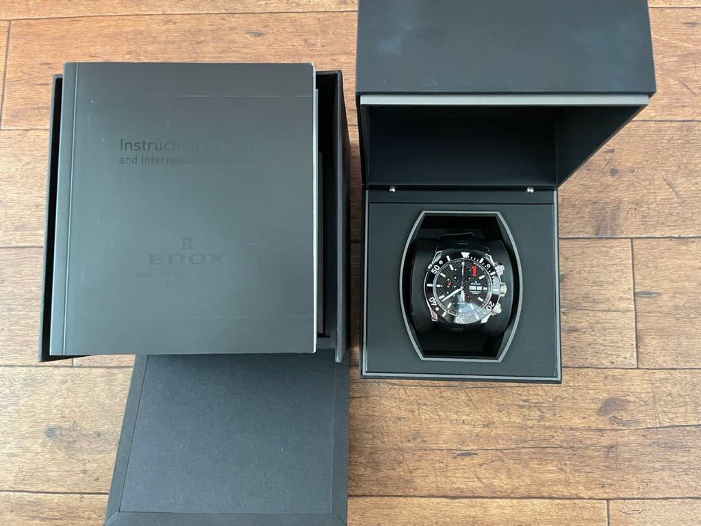 EDOX 011143NIN CHRONOFFSHORE-1 CHRONOGRAPH AUTOMATIC クロノオフショア1 エドックス 自動巻 腕時計 中古 美品_画像4