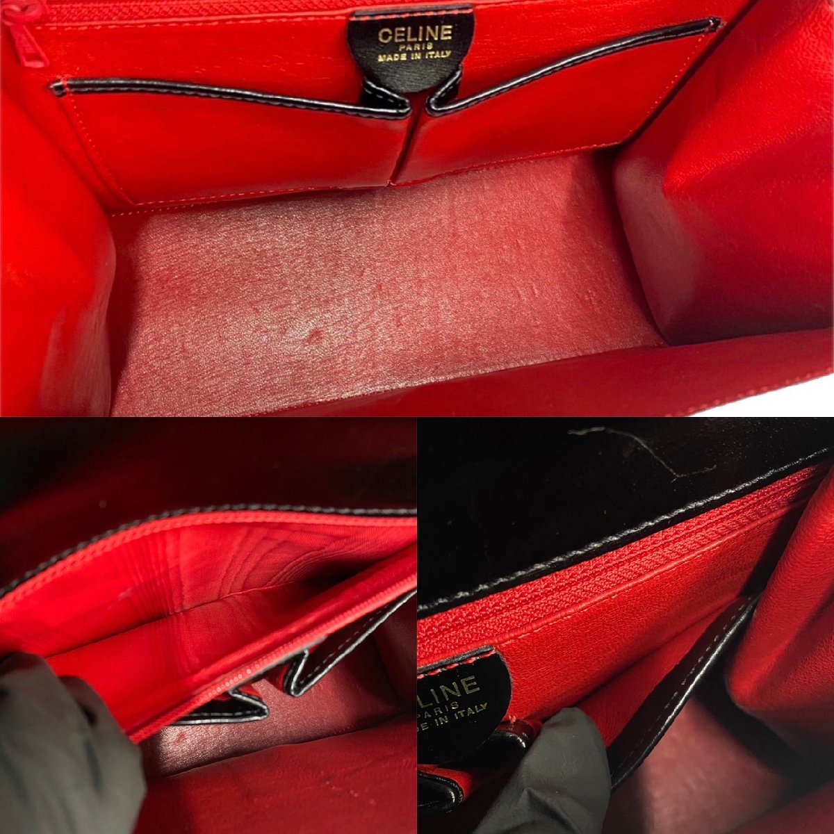 極 美品 保存袋付 CELINE セリーヌ ヴィンテージ サークルロゴ 金具