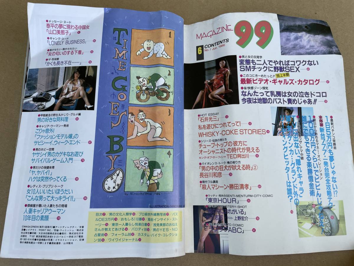 雑誌 月刊MAGAZINE99 マガジン 1986年6月号No7 小川美那子 サーフィン TED阿出川 借金術 サバイバルゲーム 中森愛 ウッディ荒井 長谷川和彦_画像2