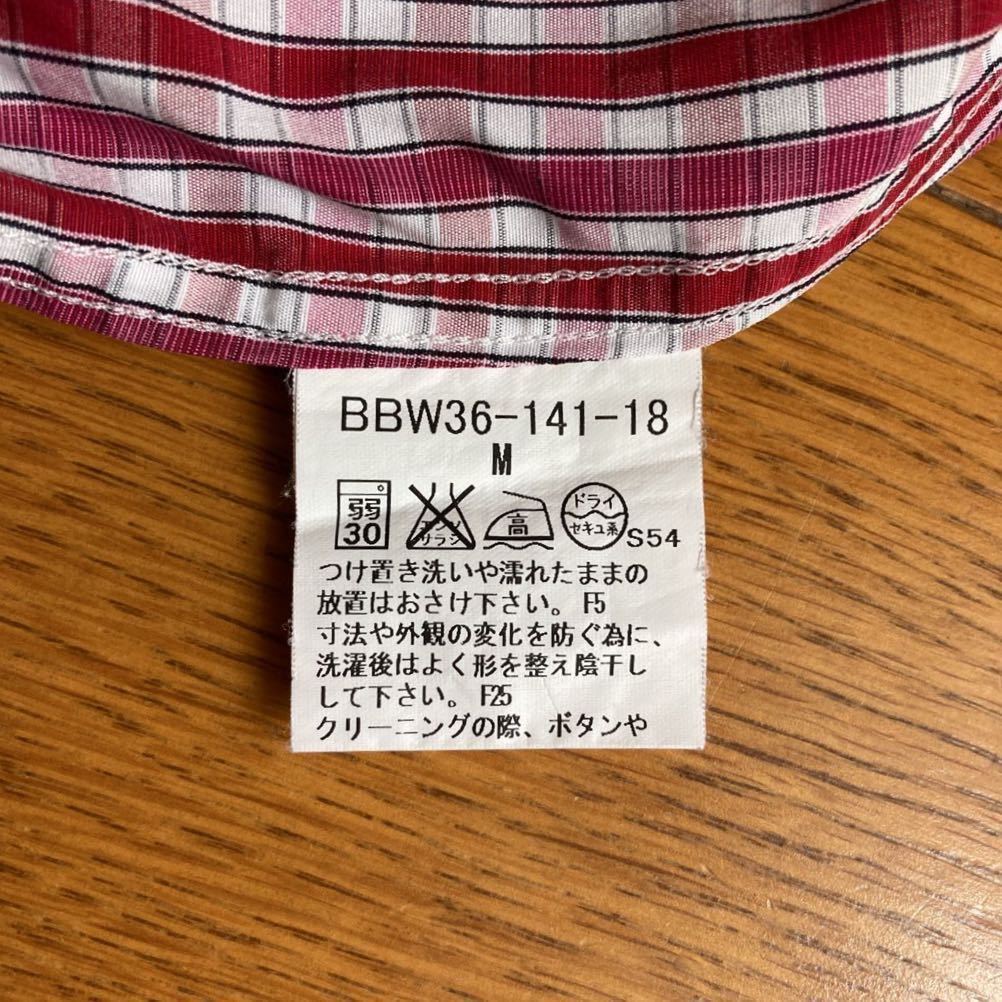 バーバリーロンドン☆三陽商会☆メンズ長袖シャツ☆チェック柄☆レッド・ホワイトカラー☆サイズM_画像7