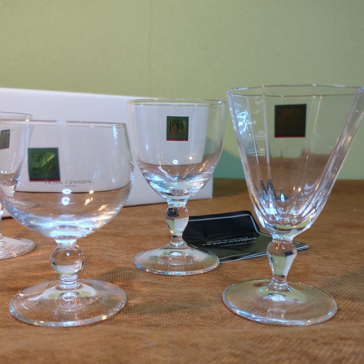 HOYAクリスタル ワイングラス ５個 デザインいろいろ!コレクション カクテルグラス シャンパングラス ビールグラス ホヤクリスタル_画像2