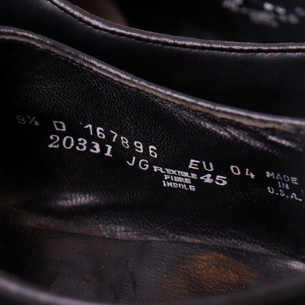 USA製 フローシャイム 9 1/2 D /キャップトゥ 内羽根 黒 ブラック メンズ 90's 90年代 Florsheim 古着 中古 ds3711_画像9