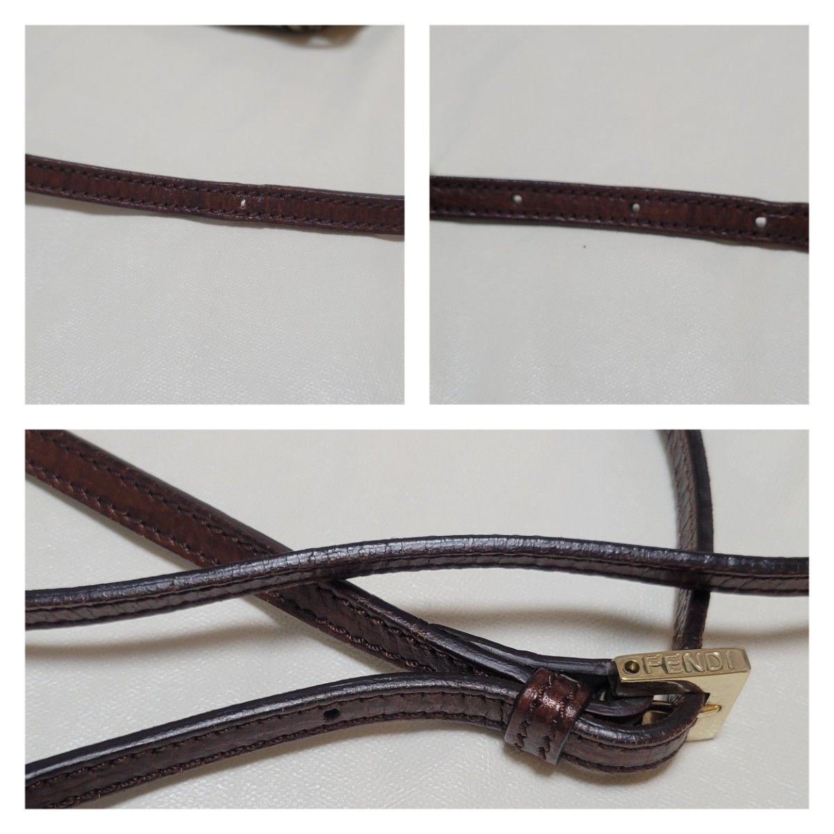 美品】フェンディ ズッキーノ ショルダーバッグ ポーチ FF金具 レザー