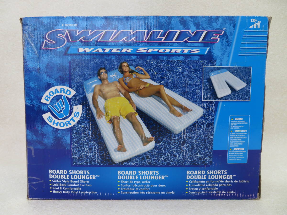 SWIMLINE #90602 ヘッドレスト付き ダブルラウンジ 2人用フロート 浮き具 プール ナイトプール 海水浴 アウトレット品_画像3