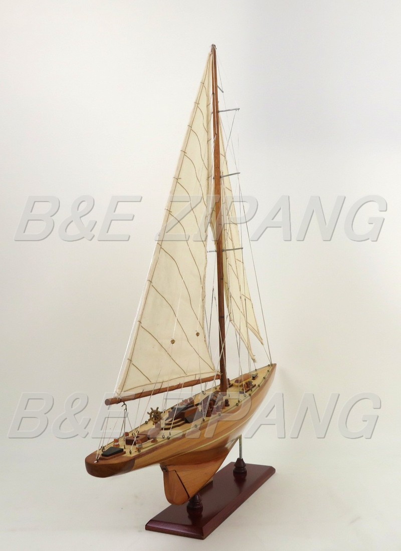 完成品 帆船模型 木製 ヨット エンデバー号 モデルシップ 全長60cm インテリア Y068_画像4