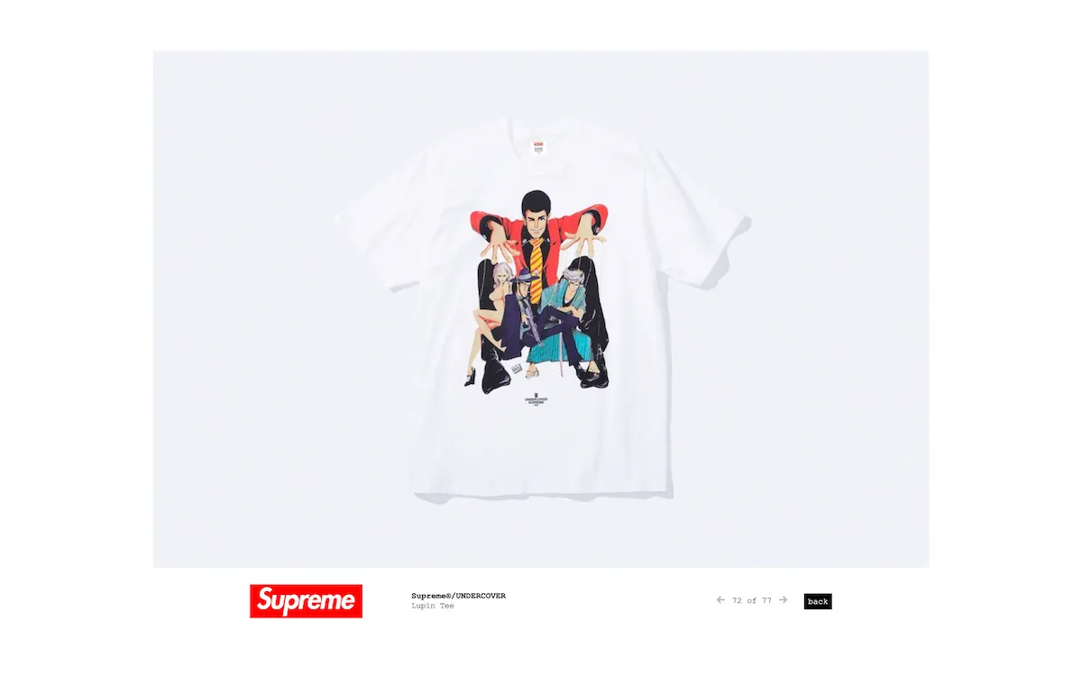 【国内正規保証S】Supreme × UNDERCOVER ルパン三世 Tシャツ 2023SS　/ Lupin Tee アンダーカバー_画像1