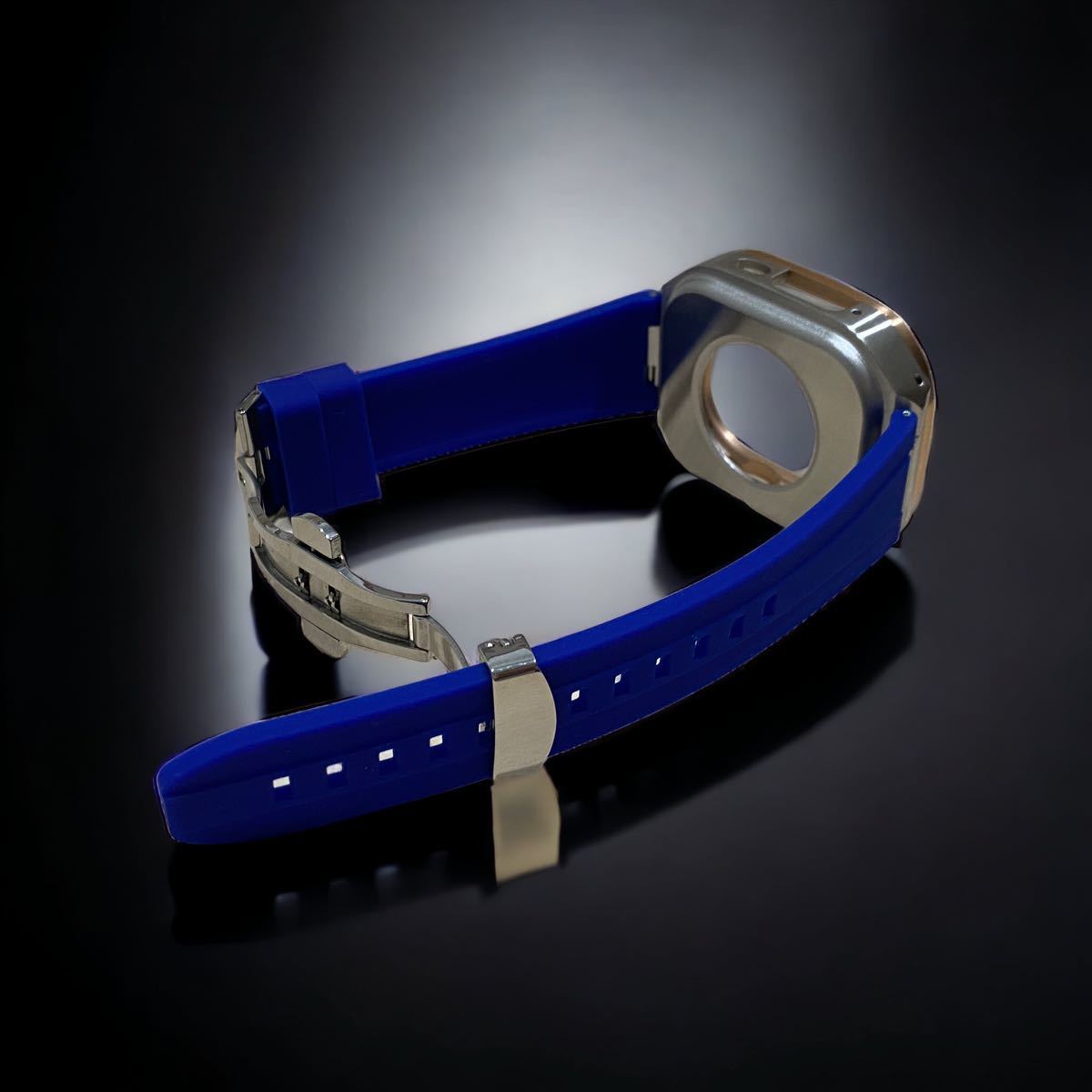  Apple   часы  　 ультра 　 крышка 　Apple Watch ultra 49mm  резина 　 ремень 　 лента 　 кейс 　49 миллиметр 　/ роза   серебристый  Royal  синий  