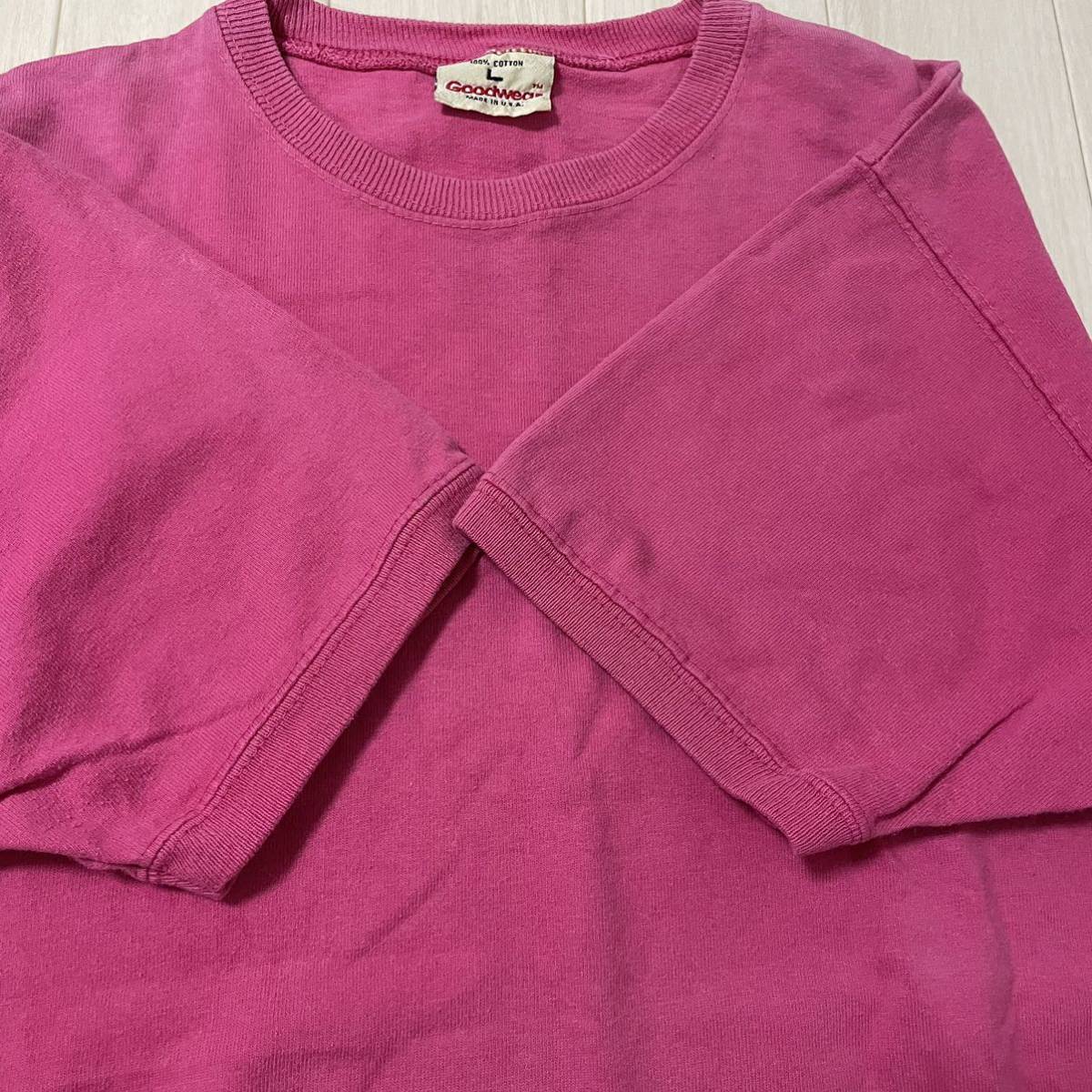 goodwear tシャツ リンガー Lサイズ USA製 ピンク|PayPayフリマ