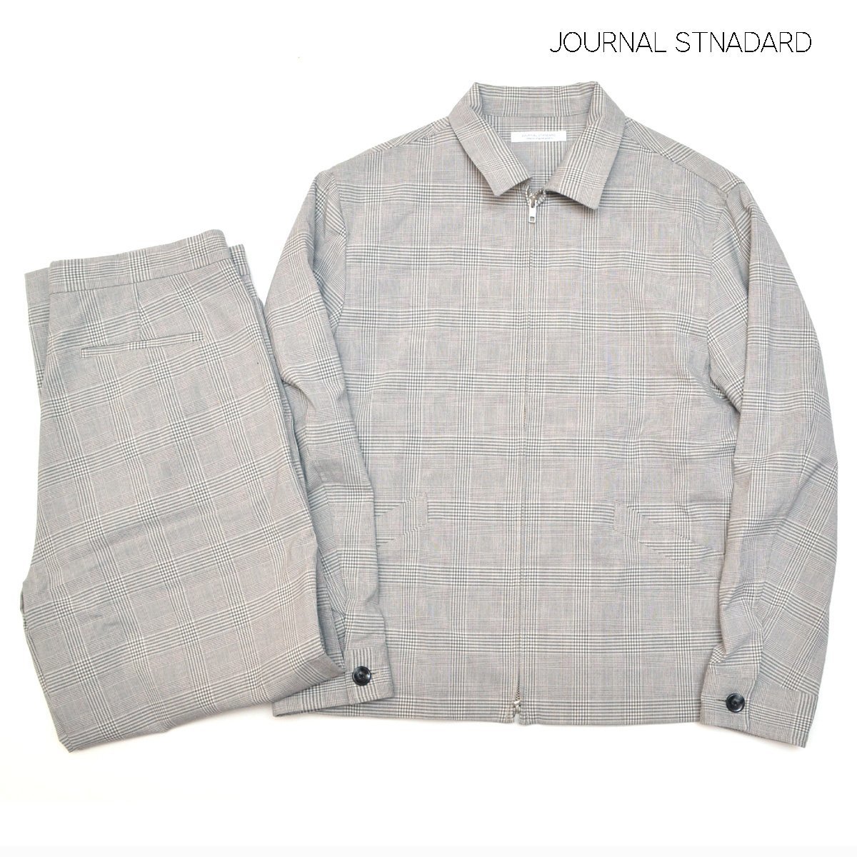 定価29480円 JOURNAL STANDARD ウォッシャブルセットアップ スーツ 上下 TR グレンチェック ブルゾン イージーパンツ 2019SS Lサイズ メン