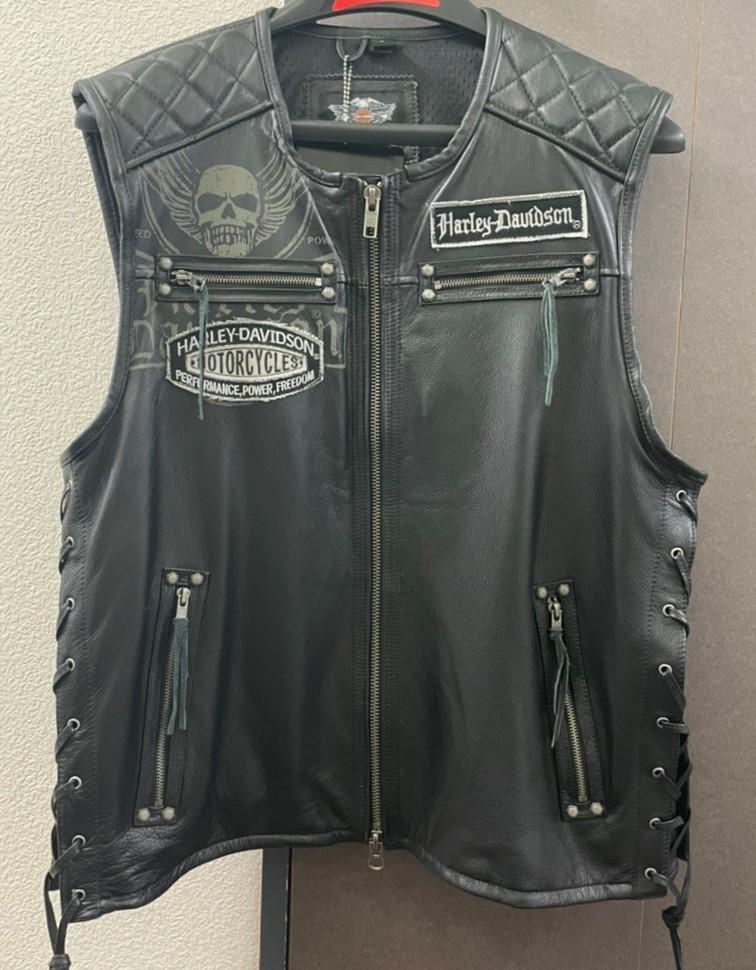 ヤフオク! - 新品未使用 ハーレーダビットソン純正 レザーベスト Lサイ...